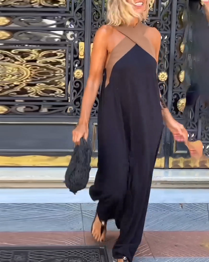 Maxikleid mit Cross-Neck-Ausschnitt