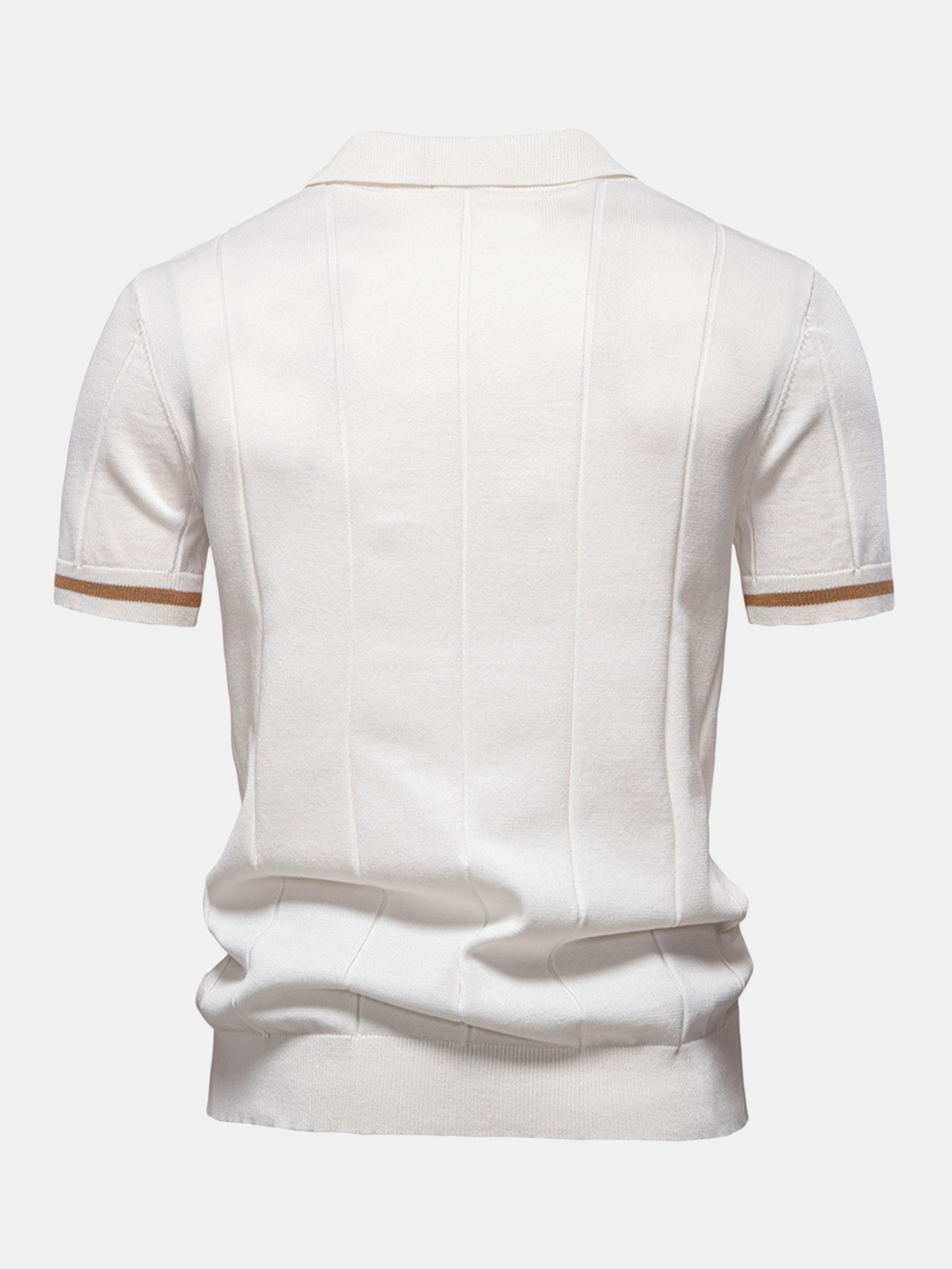 Contrast Trim Rits Gebreid Polo Shirt