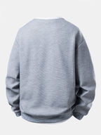 2 In 1 Waffle Notched Collar Sweatshirt