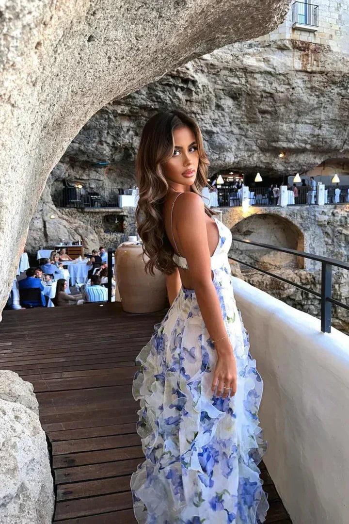 Florales Kleid mit Rüschen