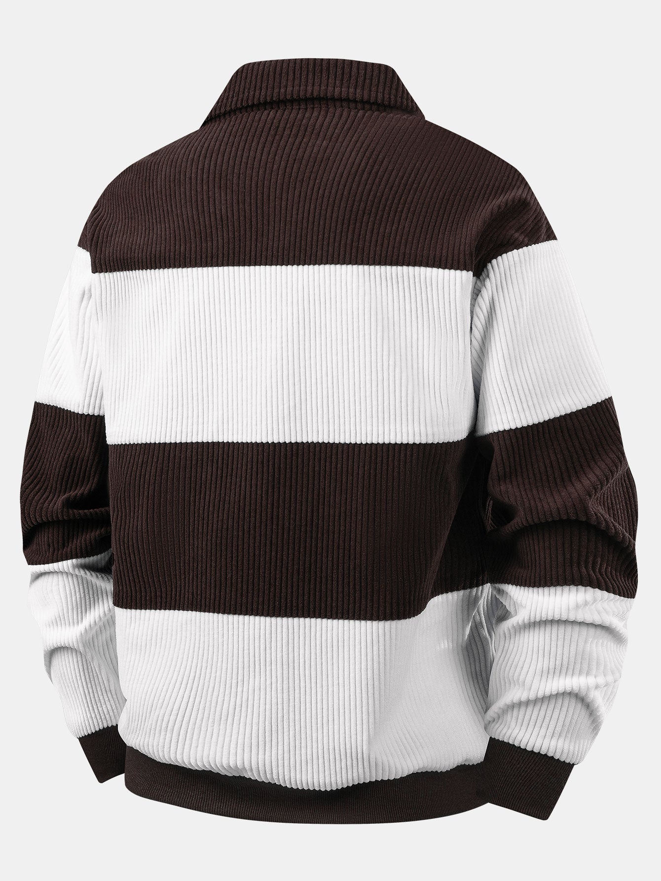 Contrast Corduroy Polo Sweatshirt