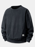 2 In 1 Crew Neck Stretch Corduroy Sweatshirt