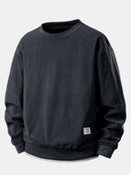 2 In 1 Crew Neck Stretch Corduroy Sweatshirt