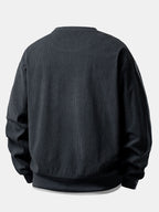 2 In 1 Crew Neck Stretch Corduroy Sweatshirt