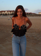 Crop Top mit Strasssteinen