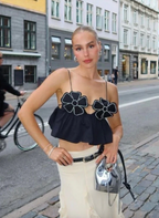 Crop Top mit Strasssteinen