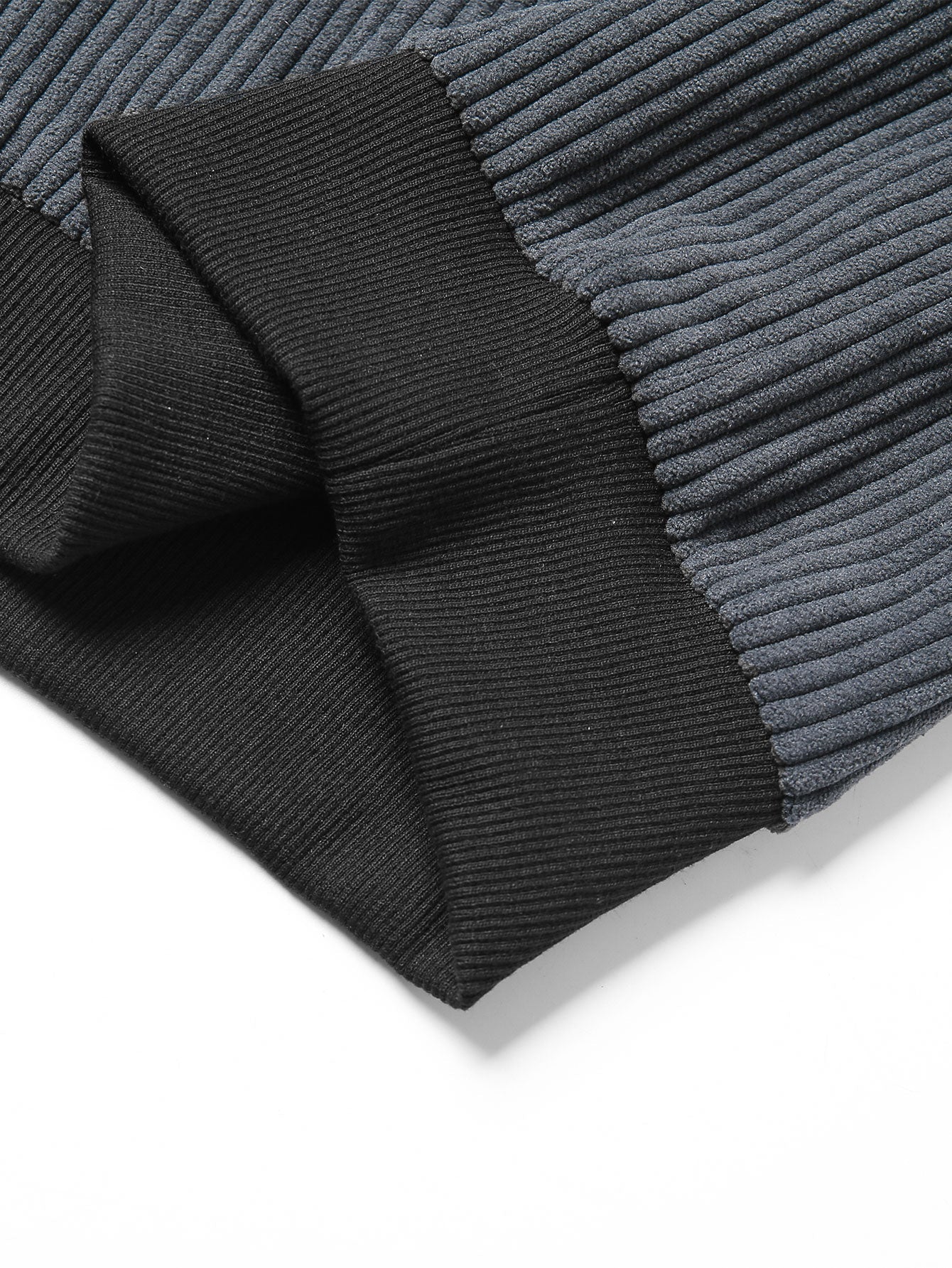 Contrast Corduroy Polo Sweatshirt