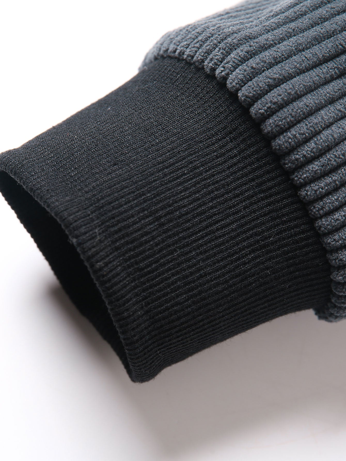 Contrast Corduroy Polo Sweatshirt