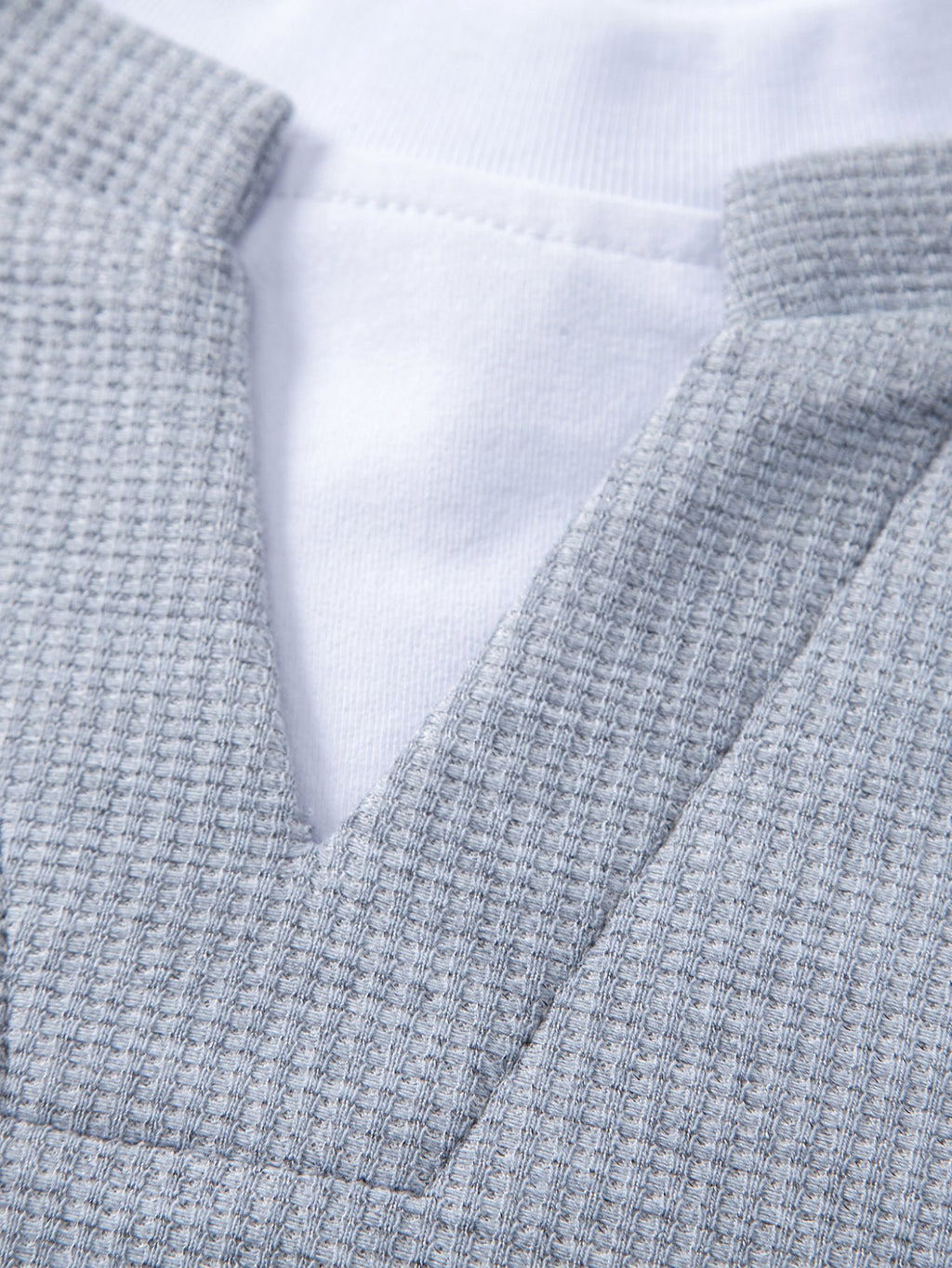 2 In 1 Waffle Notched Collar Sweatshirt