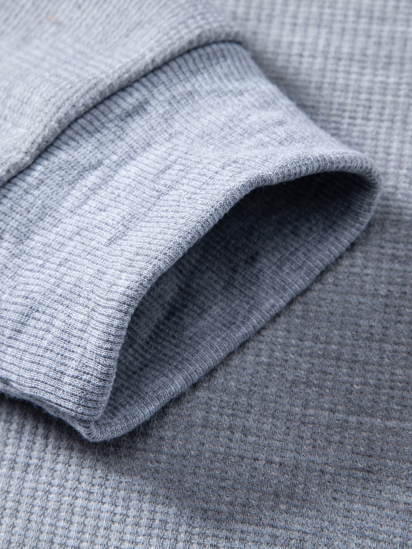 2 In 1 Waffle Notched Collar Sweatshirt