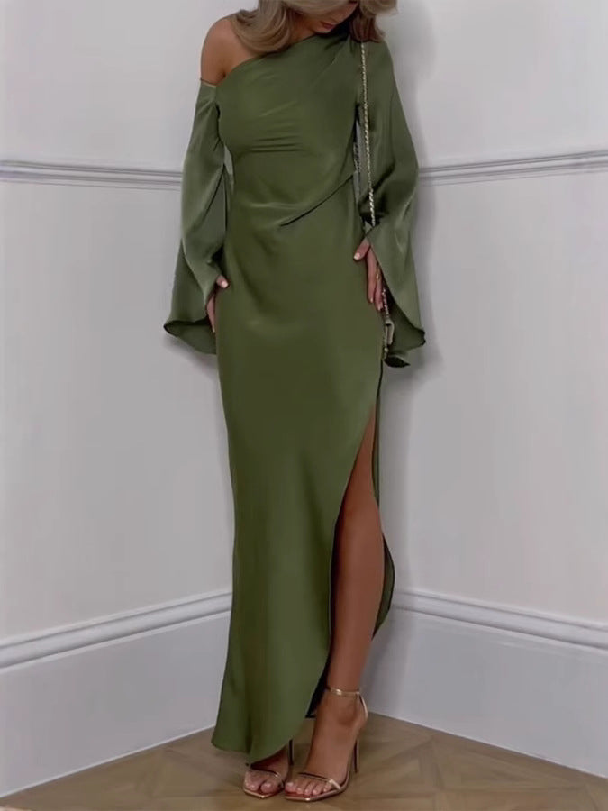 One-Shoulder-Maxikleid