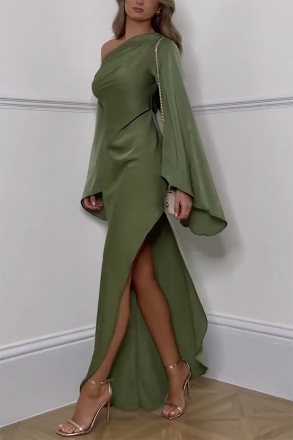 One-Shoulder-Maxikleid