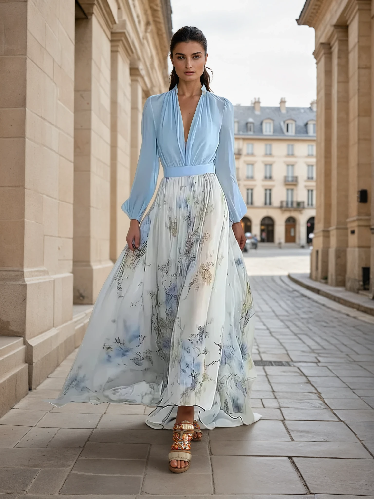 Elegantes Maxikleid mit Blumenmuster